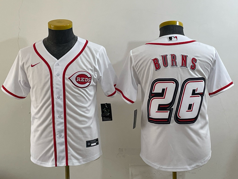 Youth Cincinnati Reds #26 Durns white Nike MLB 2025 Jersey 003->youth mlb jersey->Youth Jersey